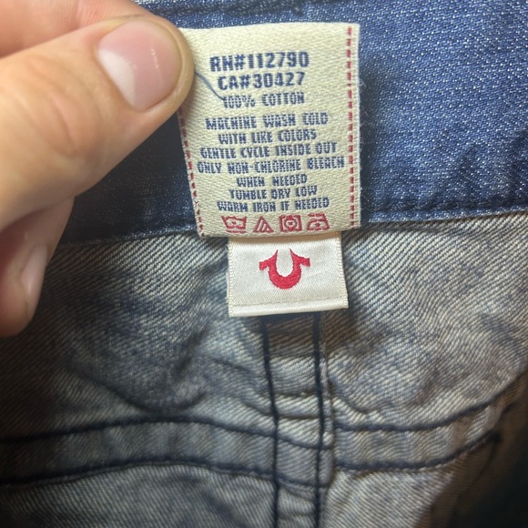 Vintage True Religion multi stitch logo straight blue jeans - Picture 5 of 14
